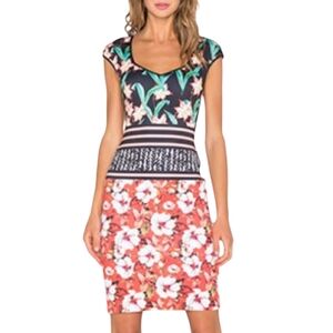 Clover Canyon Robe Sunrise  Floral Bodycon Dress